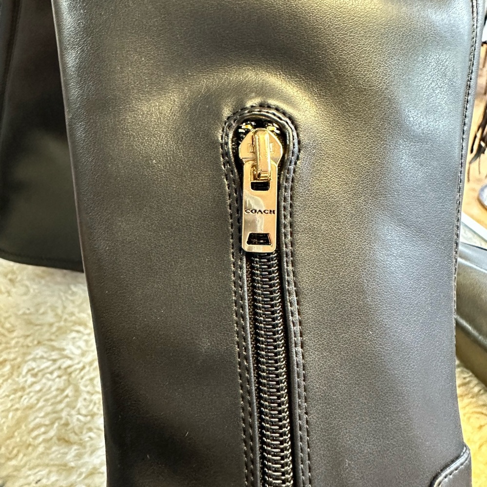 Coach Over-the-Knee Black Leather Boots - Picture 6 of 9